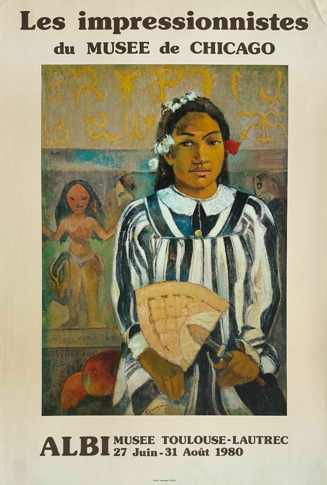 Gauguin  Vintage Art Poster Expo Albi Les Impressionnistes Chicago 1980