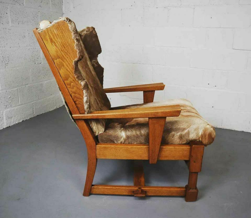Brutalist Oak Lounge Chair And Ottoman photo 1223.0