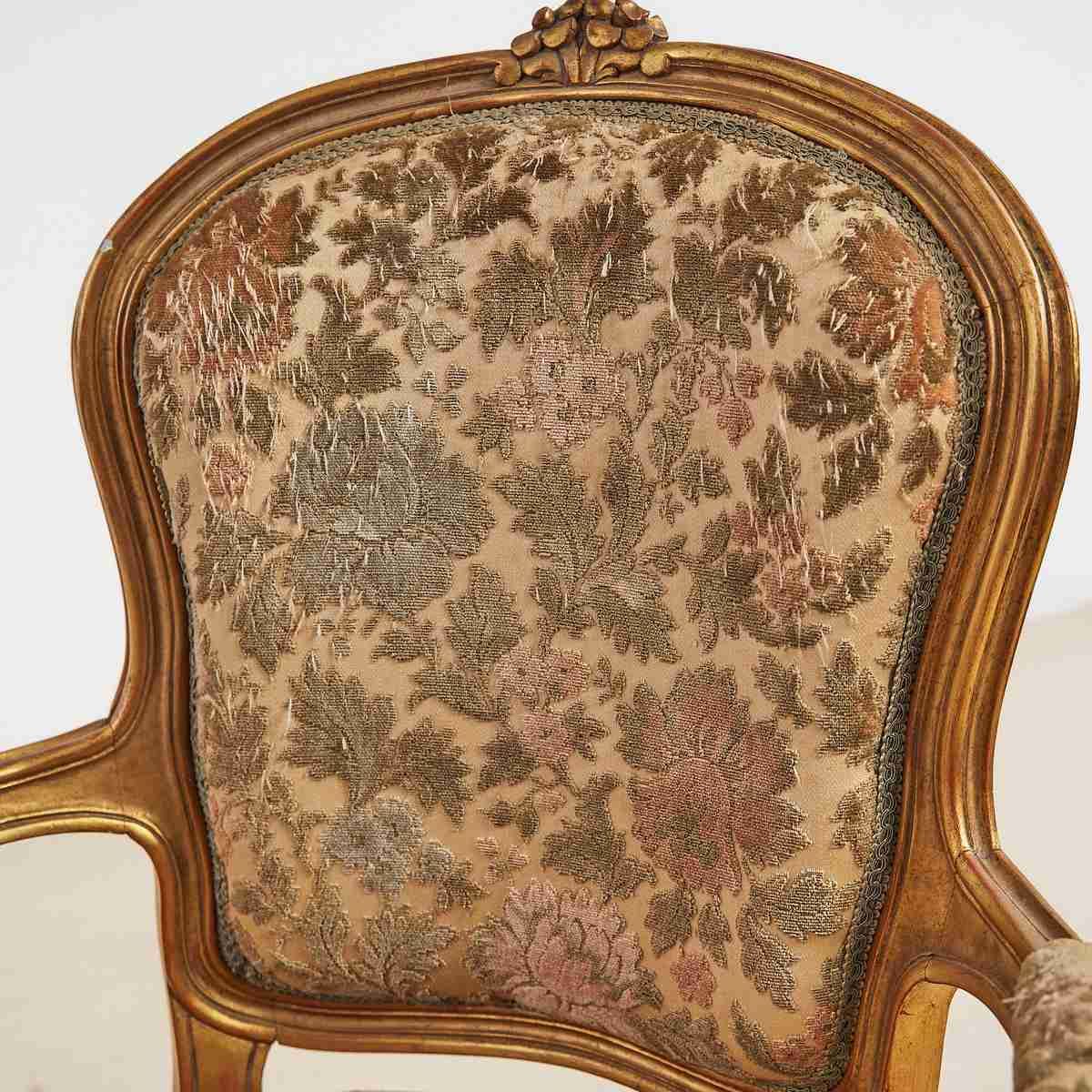 Pair Of Golden Wood Armchairs photo Furniture