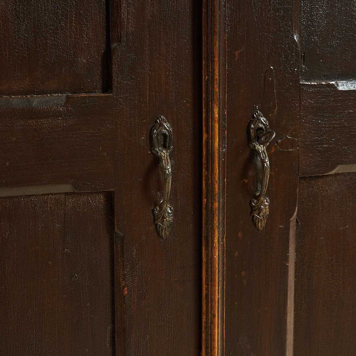 Wardrobe From The 19th Century, Dark Brown With Black Profiles photo for sale