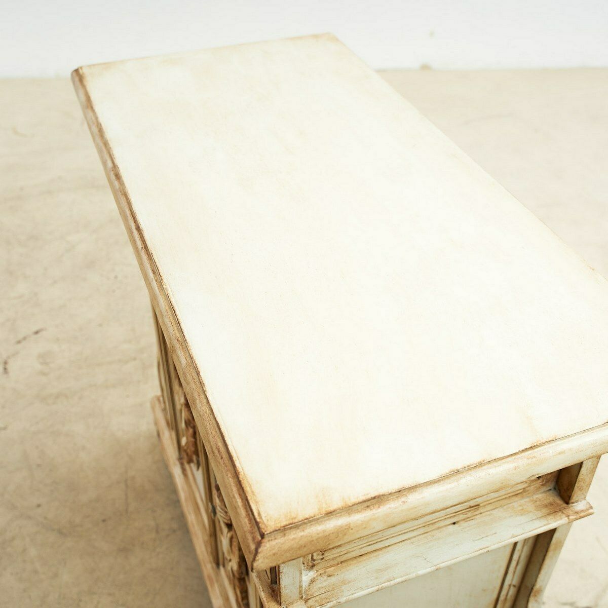 Cabinet, Tv Stand Shabby White With Dark Brown Shades photo furniture