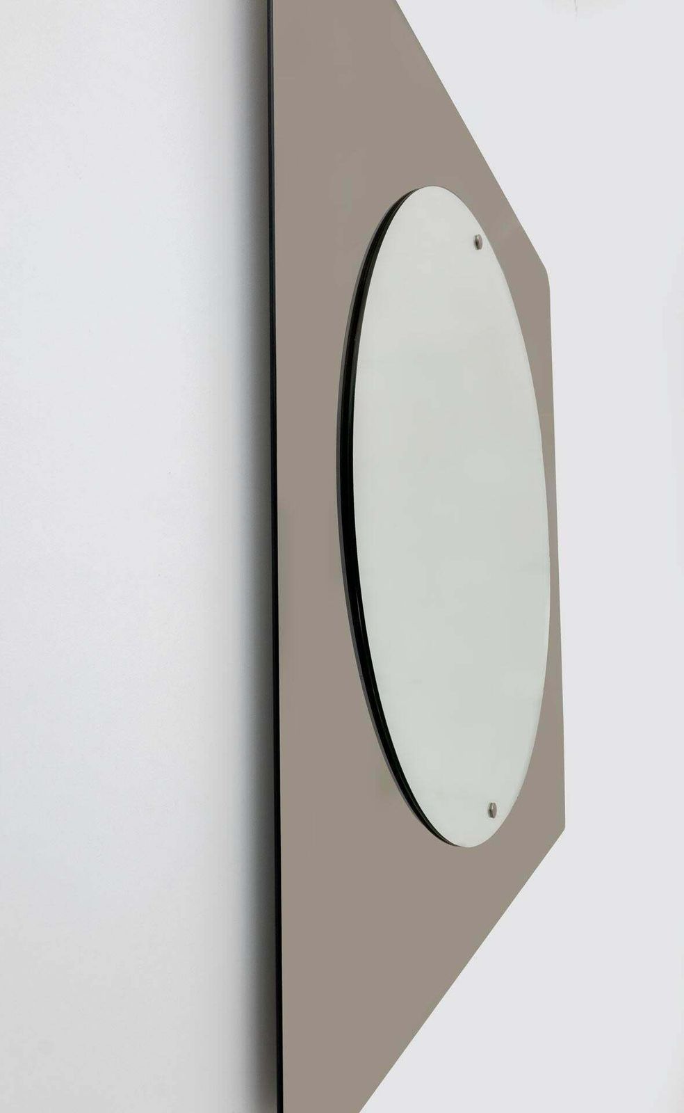 Mid Century Modern Italian Smoked Bronze Large Mirror, 1970s photo Home Decor