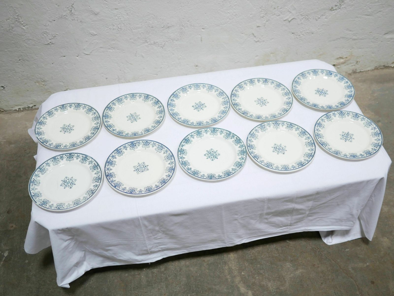Series Of 10 Old Terre De Fer Plates By L.G. For The Earthenware Factory Of photo for sale