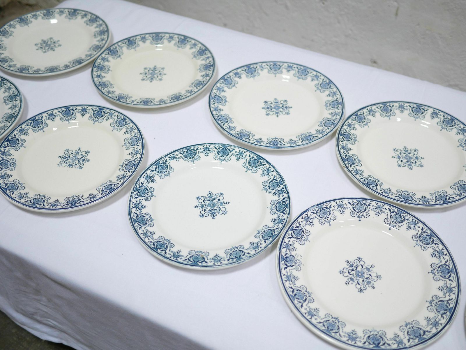 Series Of 10 Old Terre De Fer Plates By L.G. For The Earthenware Factory Of photo buy