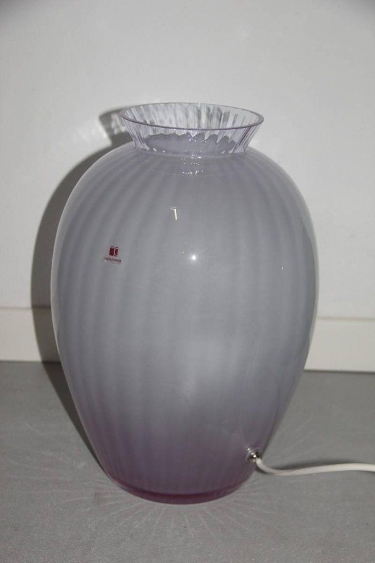 Table Lamp In The Shape Of Vase Carlo Moretti Murano Art Glass, 1970 photo vinterior