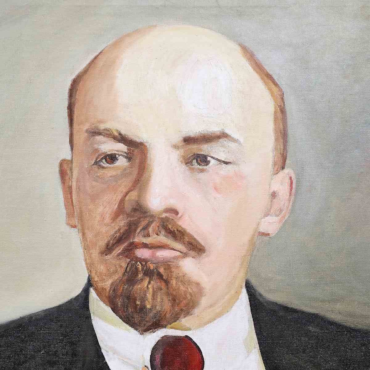 Oil On Canvas 60's, Lenin, 1960s photo vinterior