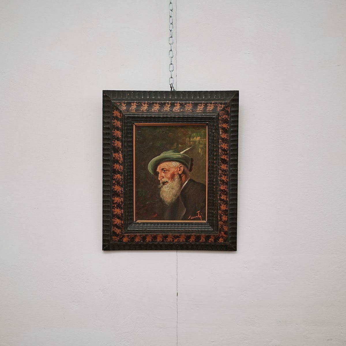 Painting Depicting Alpine , Work On Wood  Firmate Santi