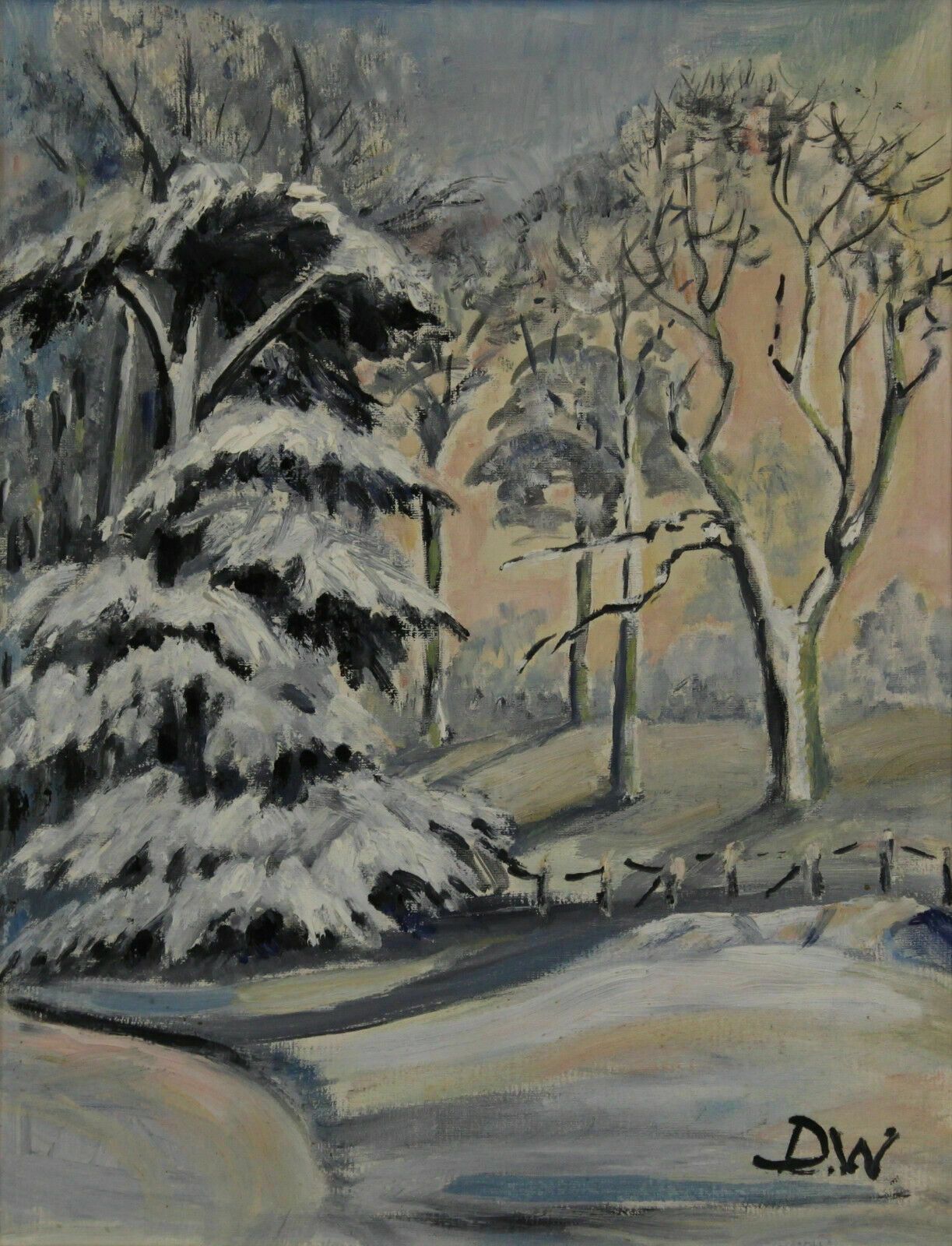 Oil On Board By Doreen Wallace. Titled "After The Snowstorm" photo furniture