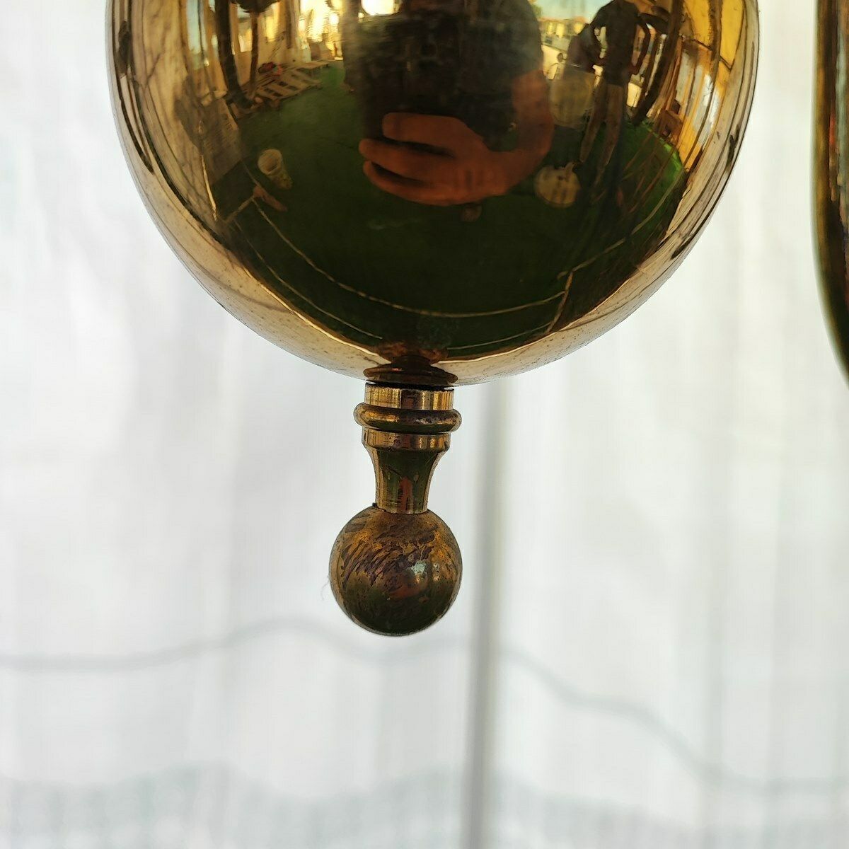 photo furniture 1900s Brass Plated Metal Chandelier With 6 Arms