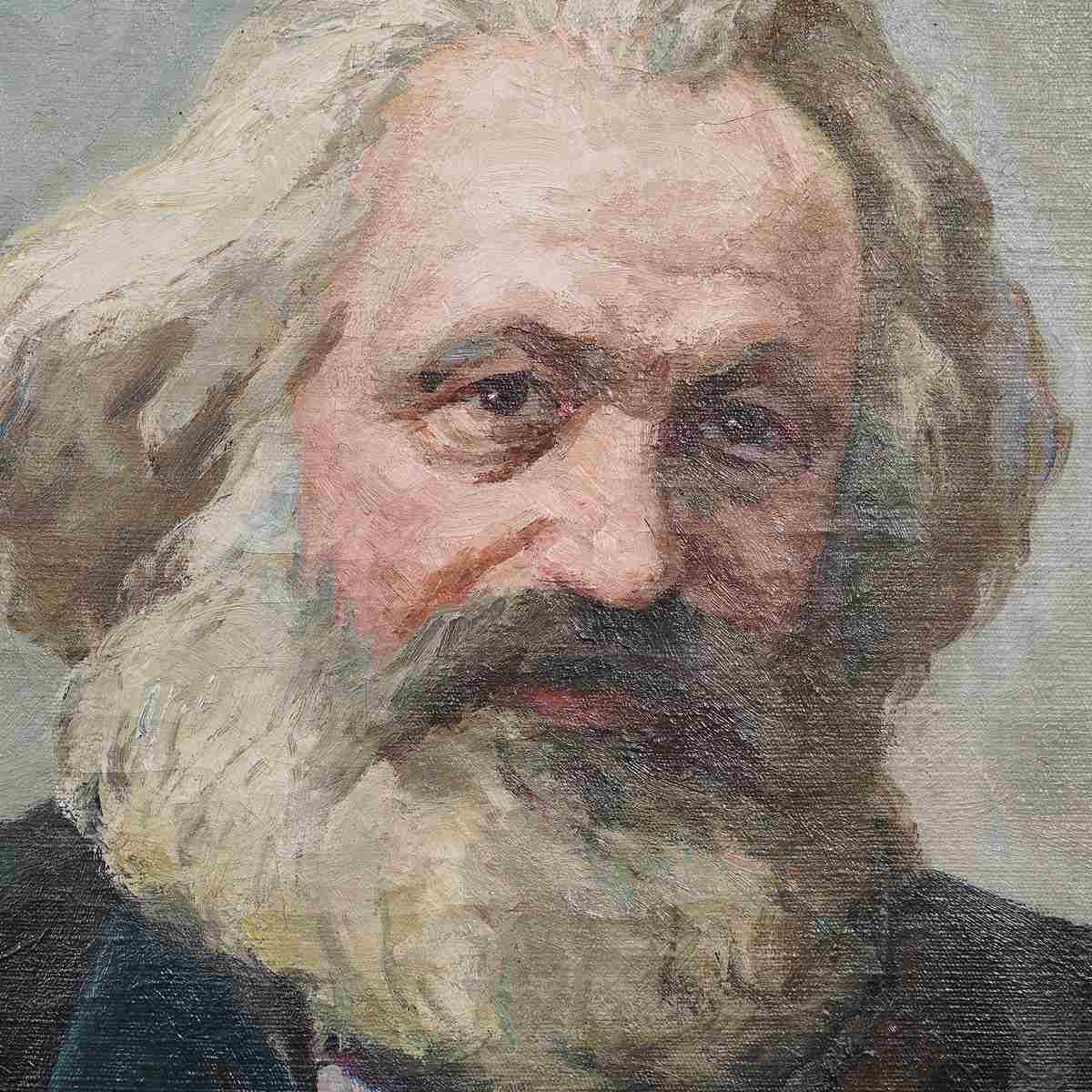 Oil On Canvas 60's, Karl Marx, 1960s photo for sale