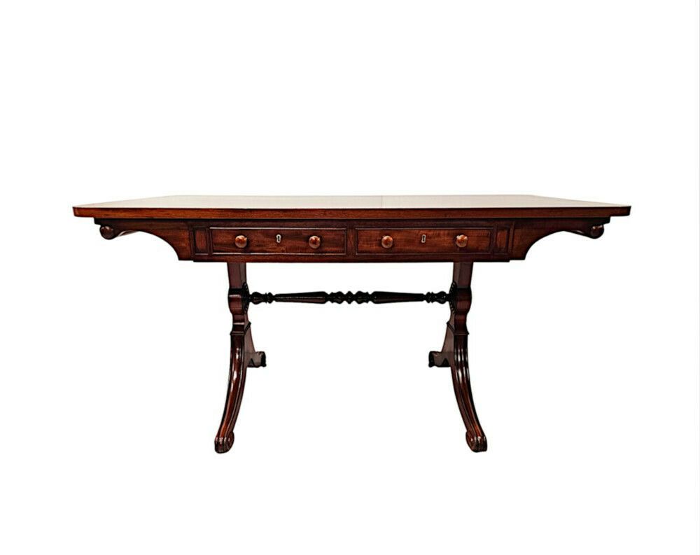 A Very Fine 19th Century Irish Library Table Attributed To Gillingtons Of Dublin