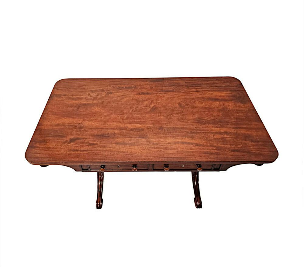 A Very Fine 19th Century Irish Library Table Attributed To Gillingtons Of Dublin photo for sale