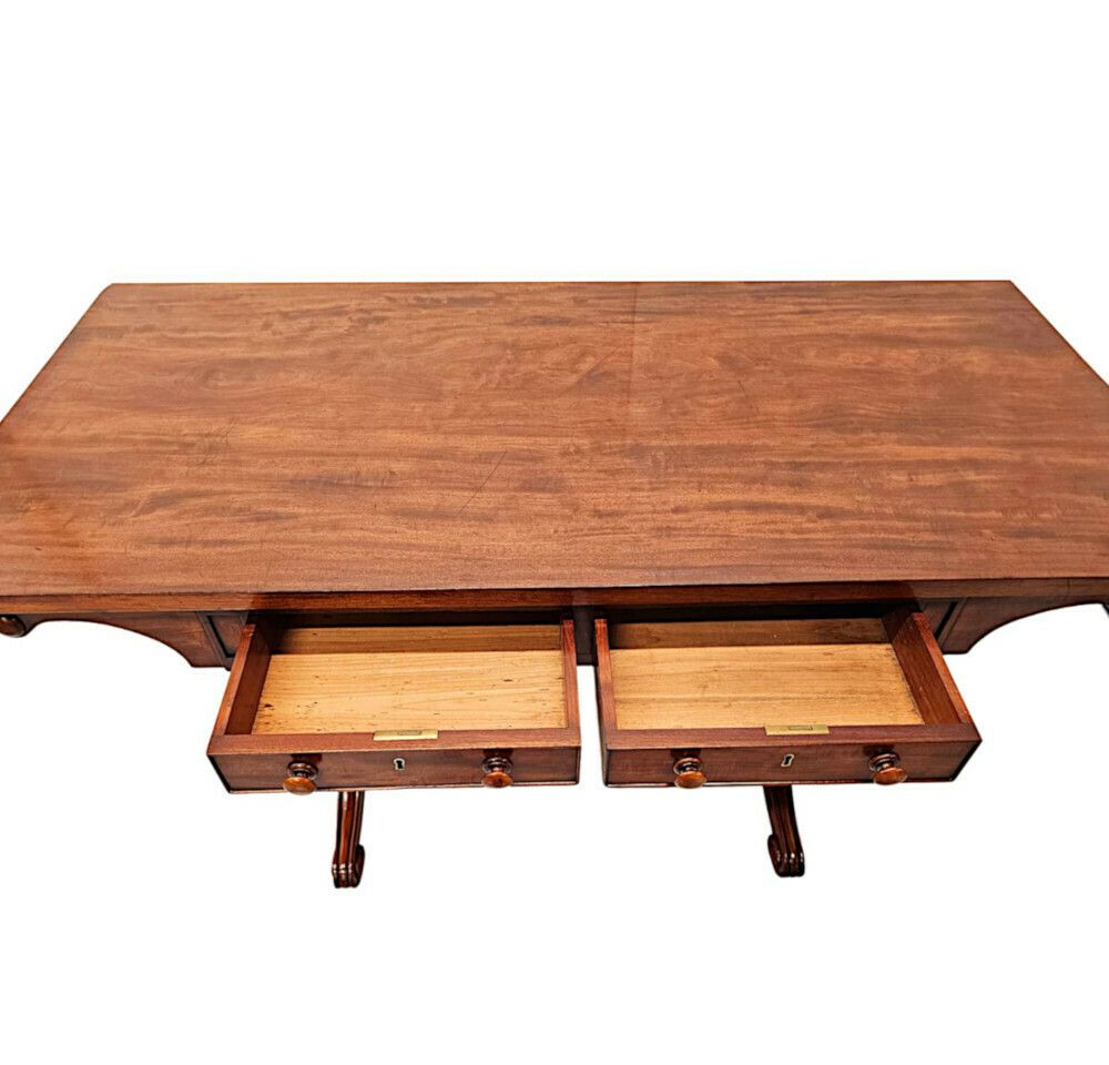 A Very Fine 19th Century Irish Library Table Attributed To Gillingtons Of Dublin photo 7825.5328