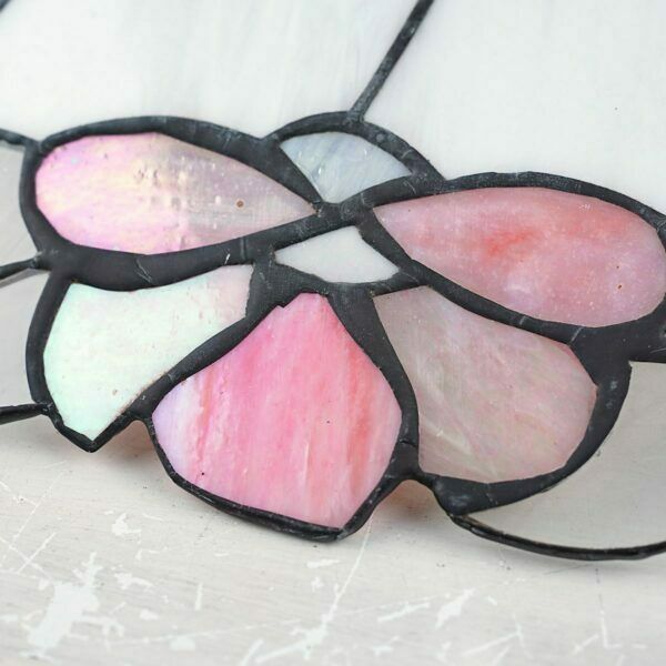 Large Vintage Tiffany Leaded Glass Wall Light, Made In Italy photo for sale
