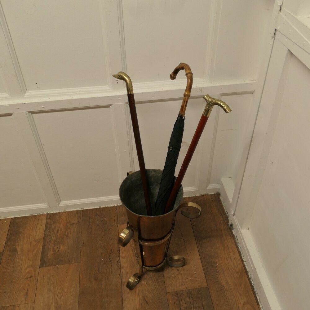 Arts And Crafts Copper And Brass Umbrella Stand photo vinterior