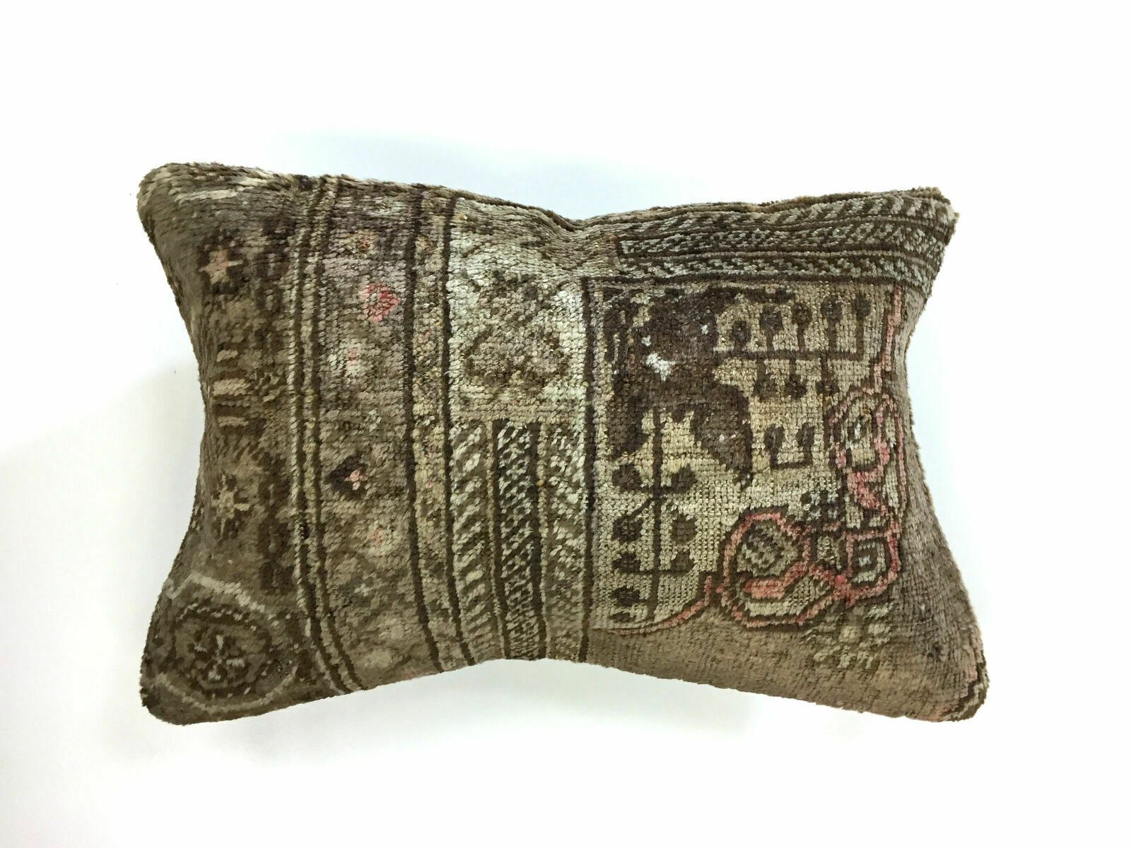 Handmade Carpet Cushion Cover Carpet Pillow 60x40 Cm Turkish Moroccan Distressed