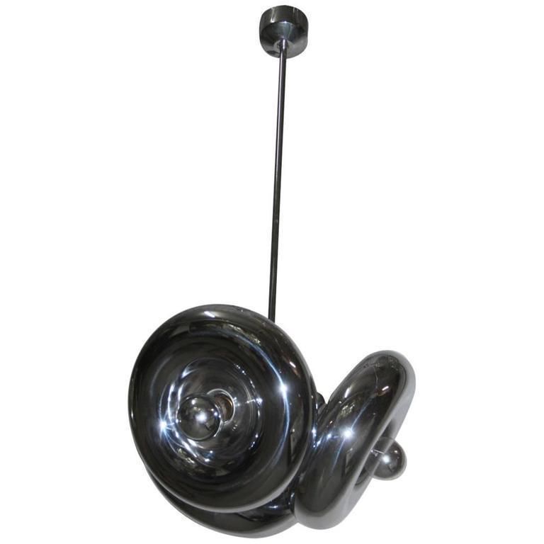 Ingo Maurer Chandelier , 1970s , Round, Steel , Donut Italian Design