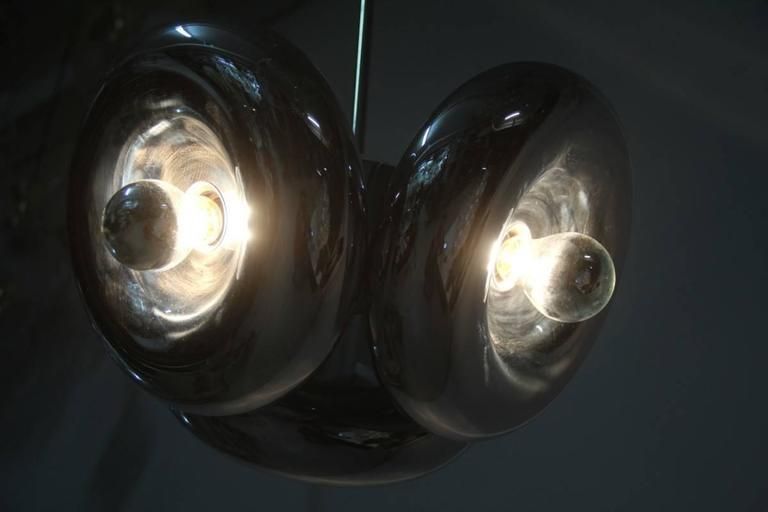 Ingo Maurer Chandelier , 1970s , Round, Steel , Donut Italian Design photo vintage