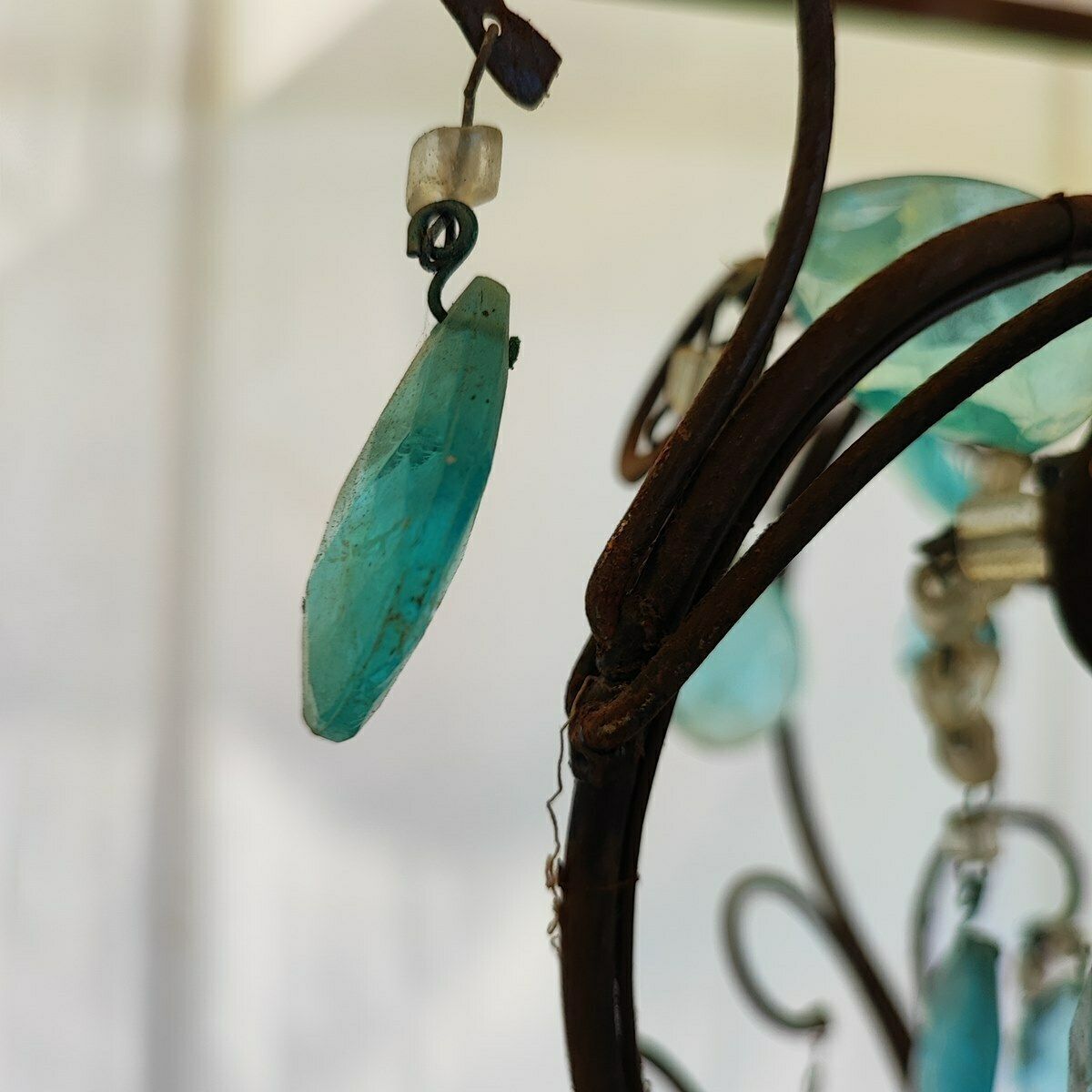 1940s Iron And Glass Crystal Chandelier photo vinterior