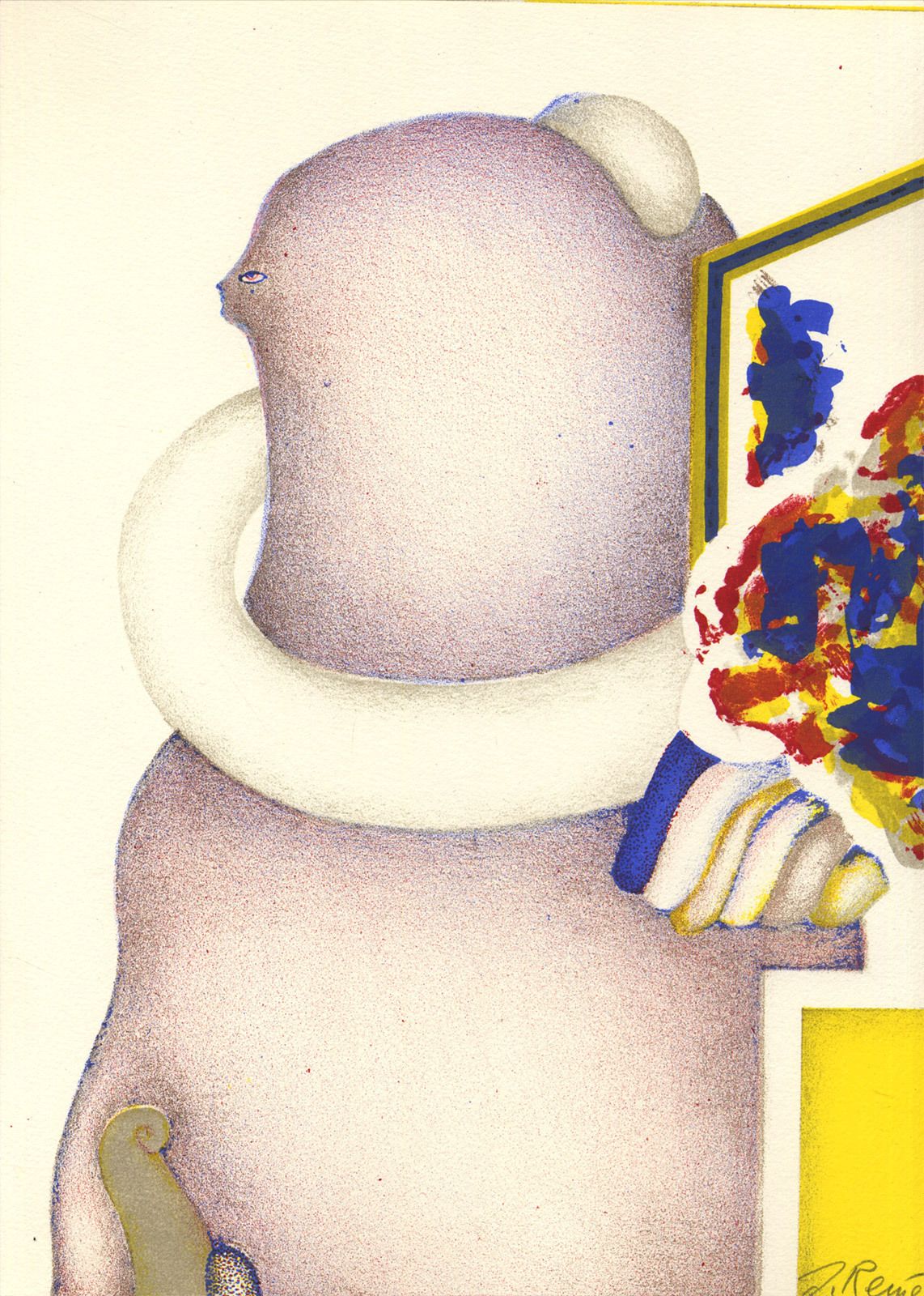 Finely Printed Signed 70s Surreal Lithograph: Jörg Remé, “Von Den Stunden (From The Hours) #9”, 1972 photo furniture