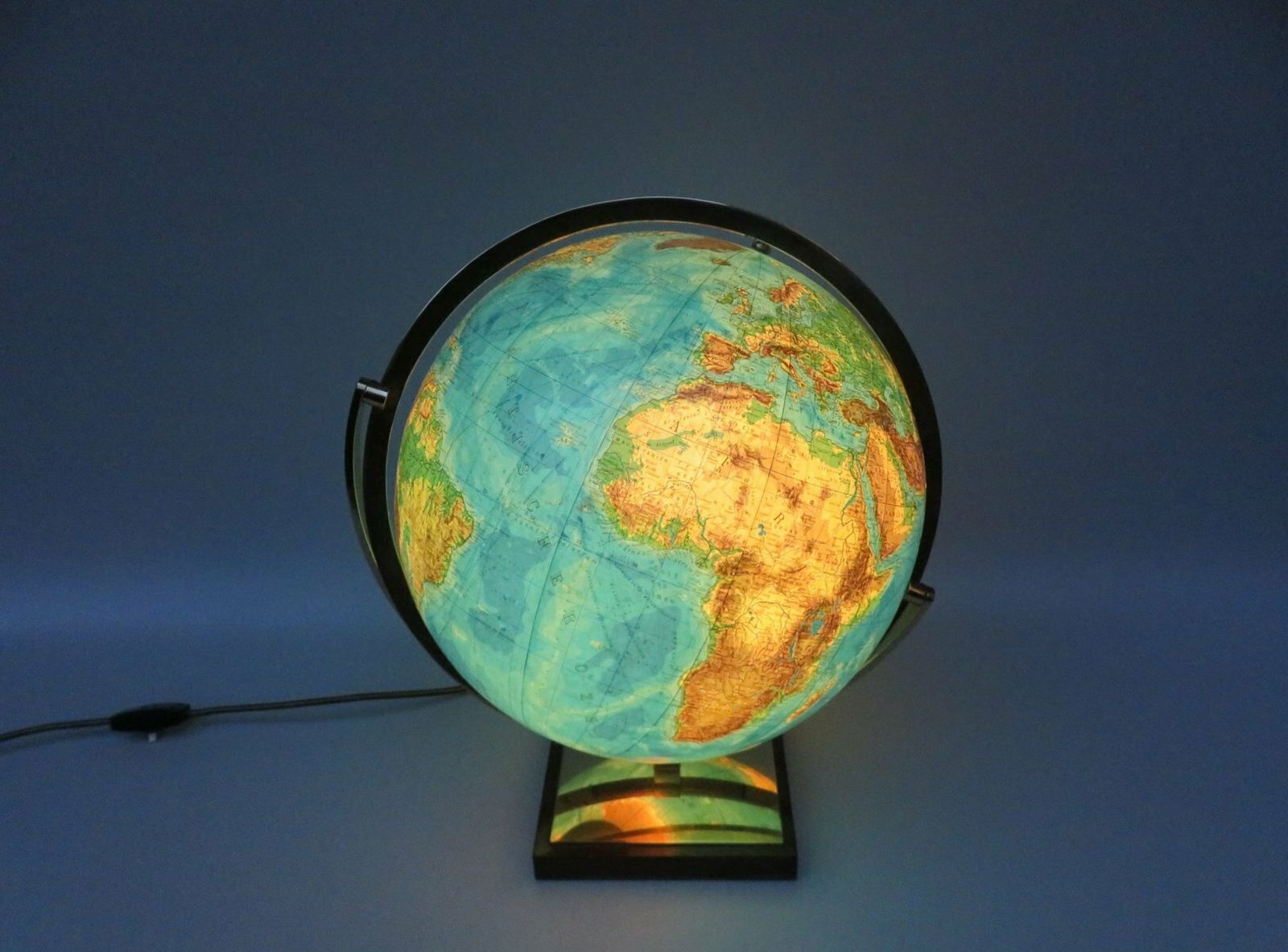 photo buy Columbus Duo Earth Globe In Ball Brass, Wood, Mouth Blown Glass, 1960s