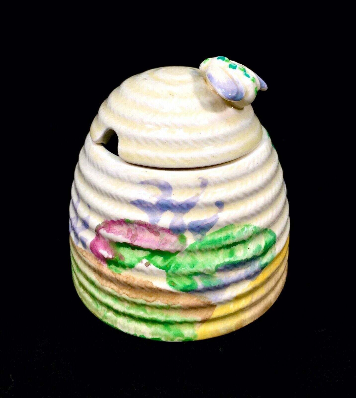 Clarice Cliff Viscaria Large Sized Beehive Honey Pot C.1934 / Art Deco Pottery photo for sale