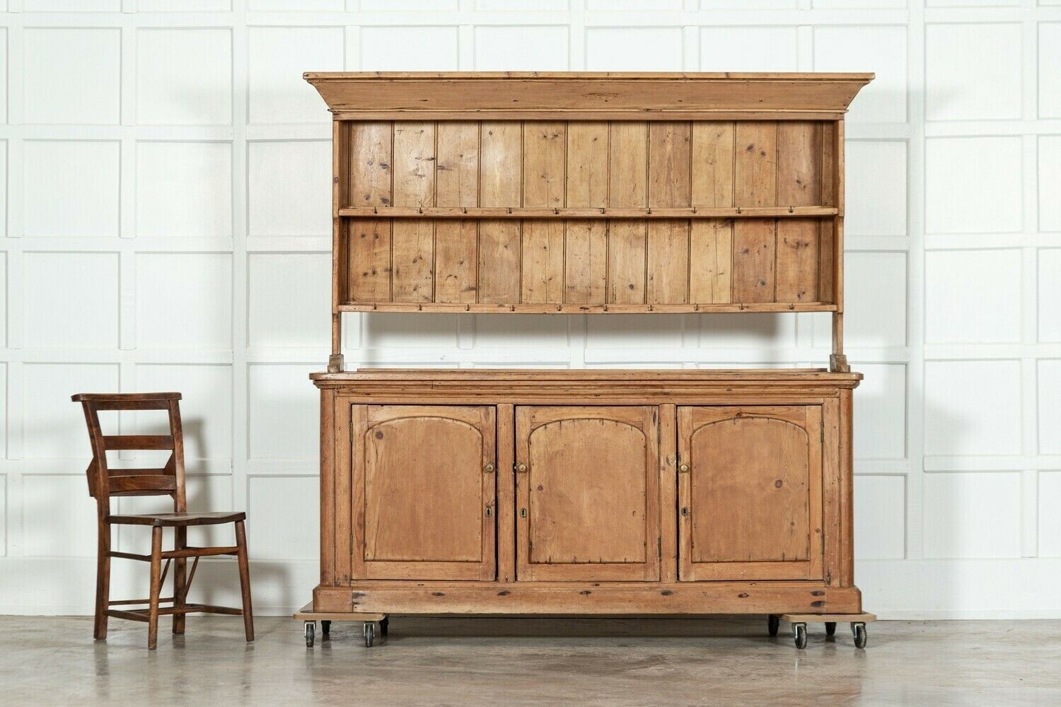 Large 19thc English Pine Vernacular Dresser photo for sale