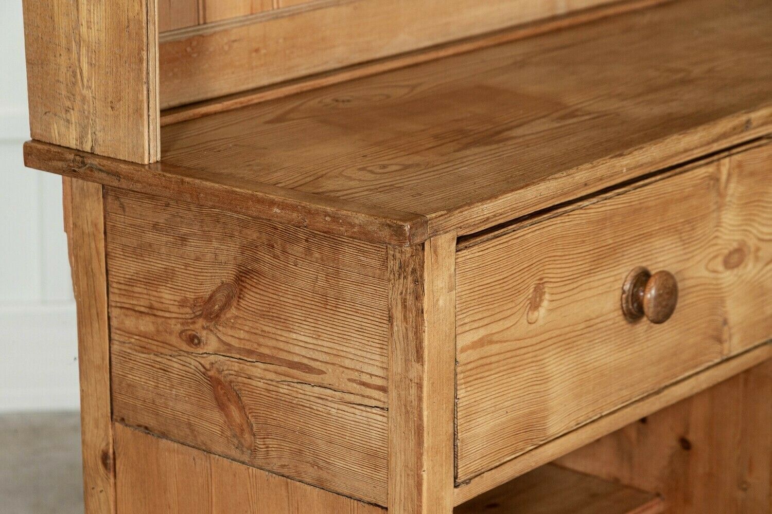 Furniture Large 19thc English Pine Dresser photo