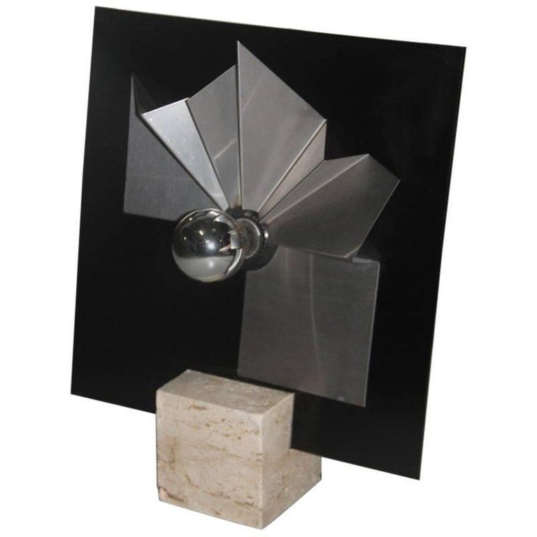 Table Lamp Marble, Plexiglass, Steel 1970 Italian Design Pop Art