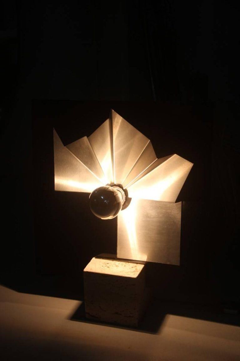 Table Lamp Marble, Plexiglass, Steel 1970 Italian Design Pop Art photo buy