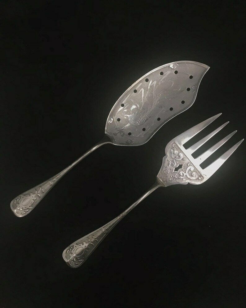 Fish Servers Cake Server Antique Wmf N Art Nouveau Silver Plated German Lifter Pie Server Wedding Cake Wedding Gift Romantic 1900s Slicer photo furniture