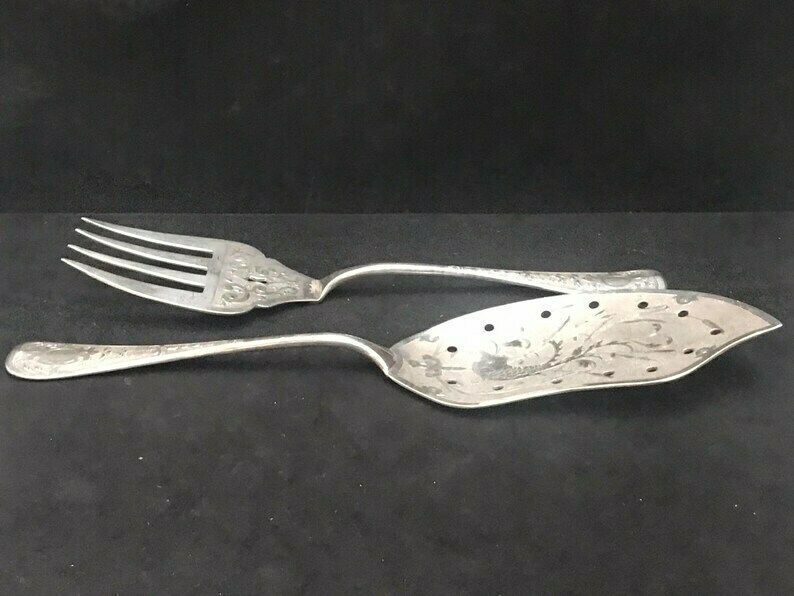 Fish Servers Cake Server Antique Wmf N Art Nouveau Silver Plated German Lifter Pie Server Wedding Cake Wedding Gift Romantic 1900s Slicer photo Home Decor