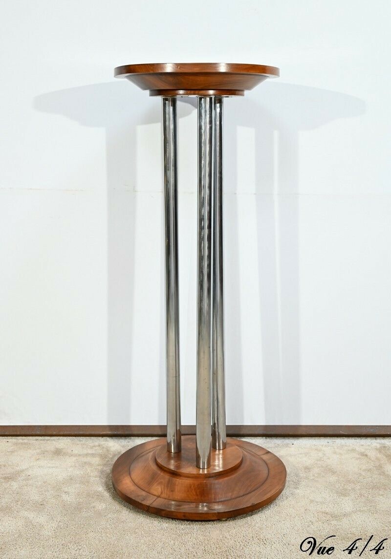 photo vintage Bolster In Walnut And Chromed Metal, Art Deco – 1930