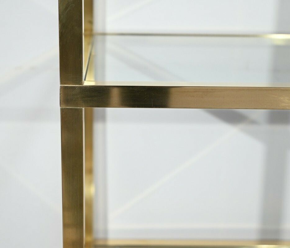 4 Tier Shelf In Brass And Glass, Vandel Taste – 1970 photo vintage