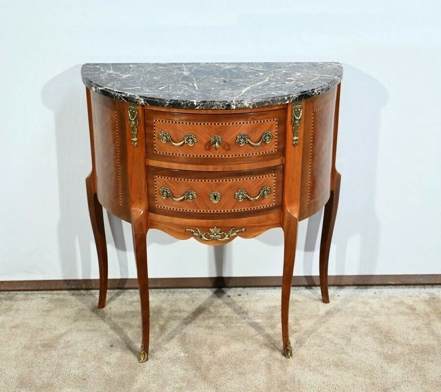 Small Half Moon Chest Of Drawers In Rosewood, Louis XV/Louis XVI Transition Style – 1st Part 20th photo furniture