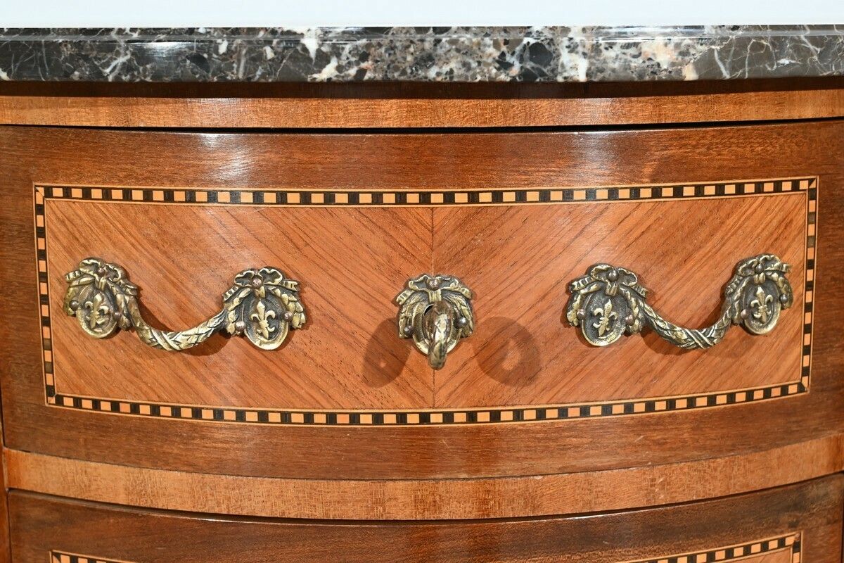 1620.58870991 Small Half Moon Chest Of Drawers In Rosewood, Louis XV/Louis XVI Transition Style – 1st Part 20th photo
