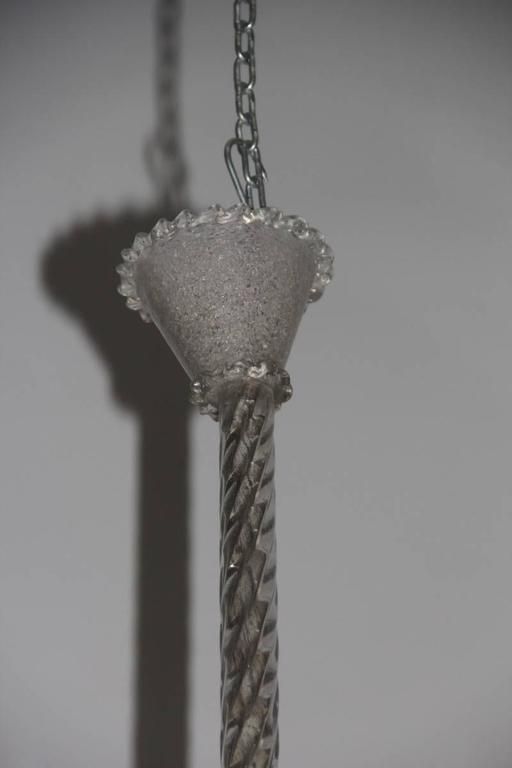 Special And Elegant Chandelier In Murano Glass Barovier Rugiadoso, 1940s photo Lighting