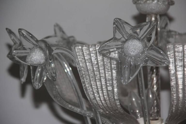 photo for sale Special And Elegant Chandelier In Murano Glass Barovier Rugiadoso, 1940s