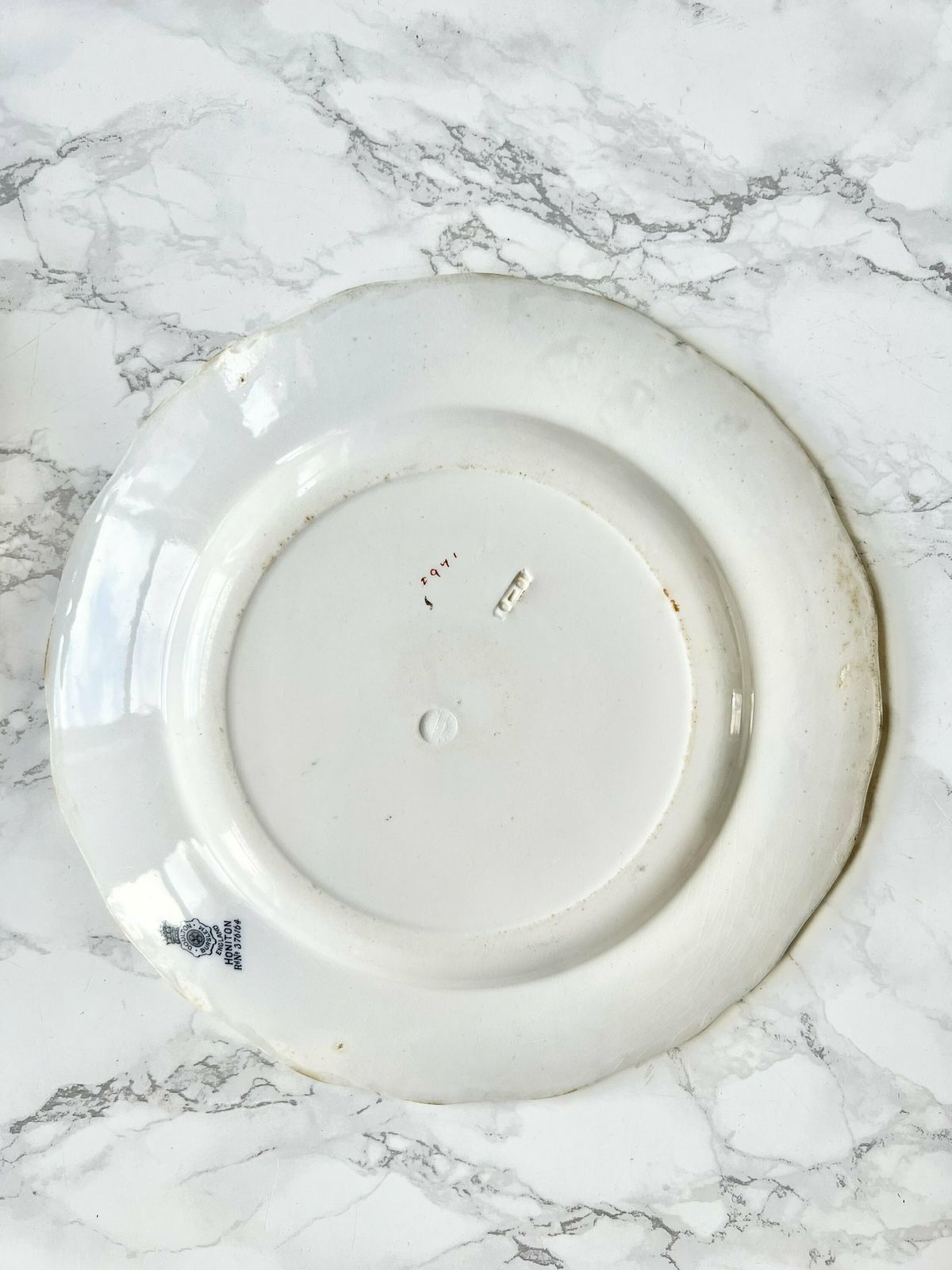 Antique Doulton Burslem Wall Plate Pair English Porcelain Victorian Transferware Dish White Rare Large Mix And Match 1800 Honiton photo vinterior