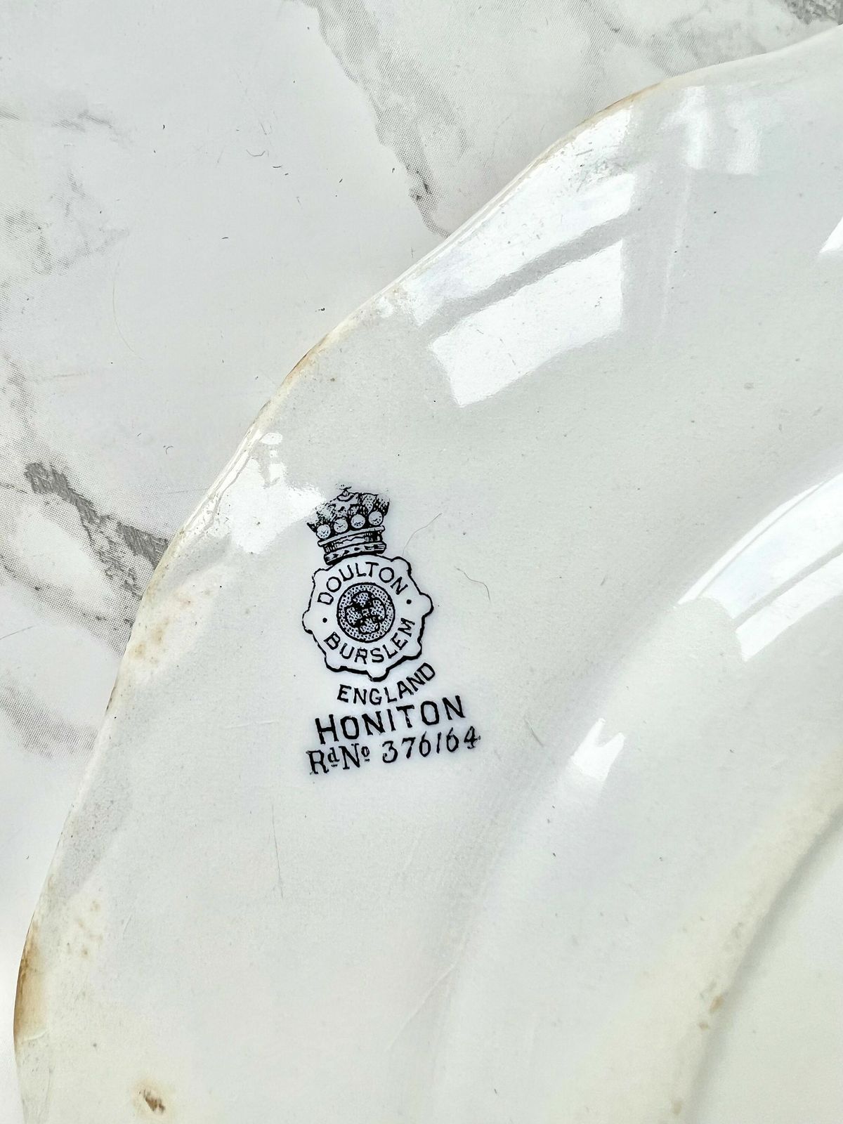 Antique Doulton Burslem Wall Plate Pair English Porcelain Victorian Transferware Dish White Rare Large Mix And Match 1800 Honiton photo buy