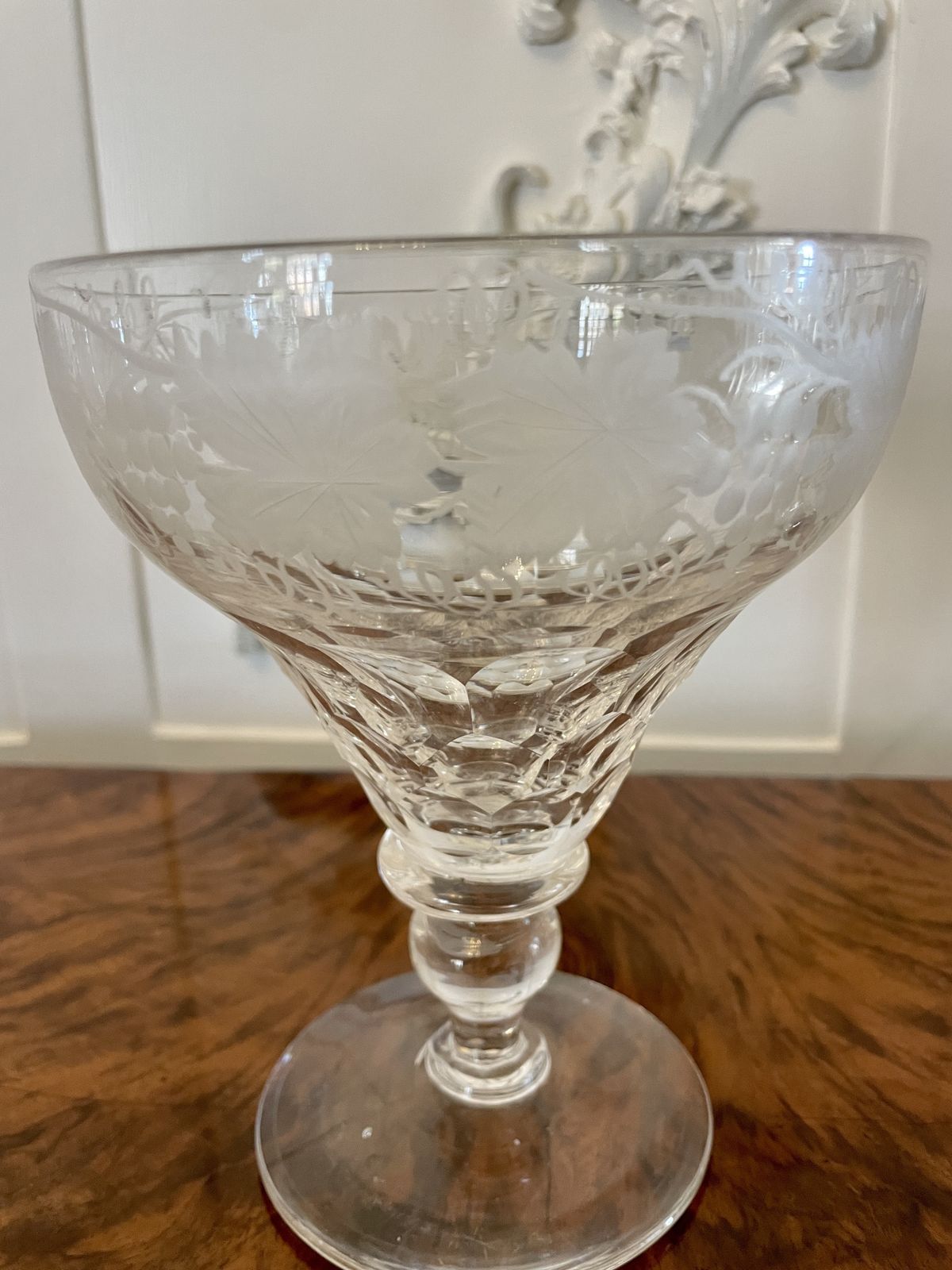 Unusual Large Set Of 4 Antique 19th Century Quality Engraved Glasses photo buy