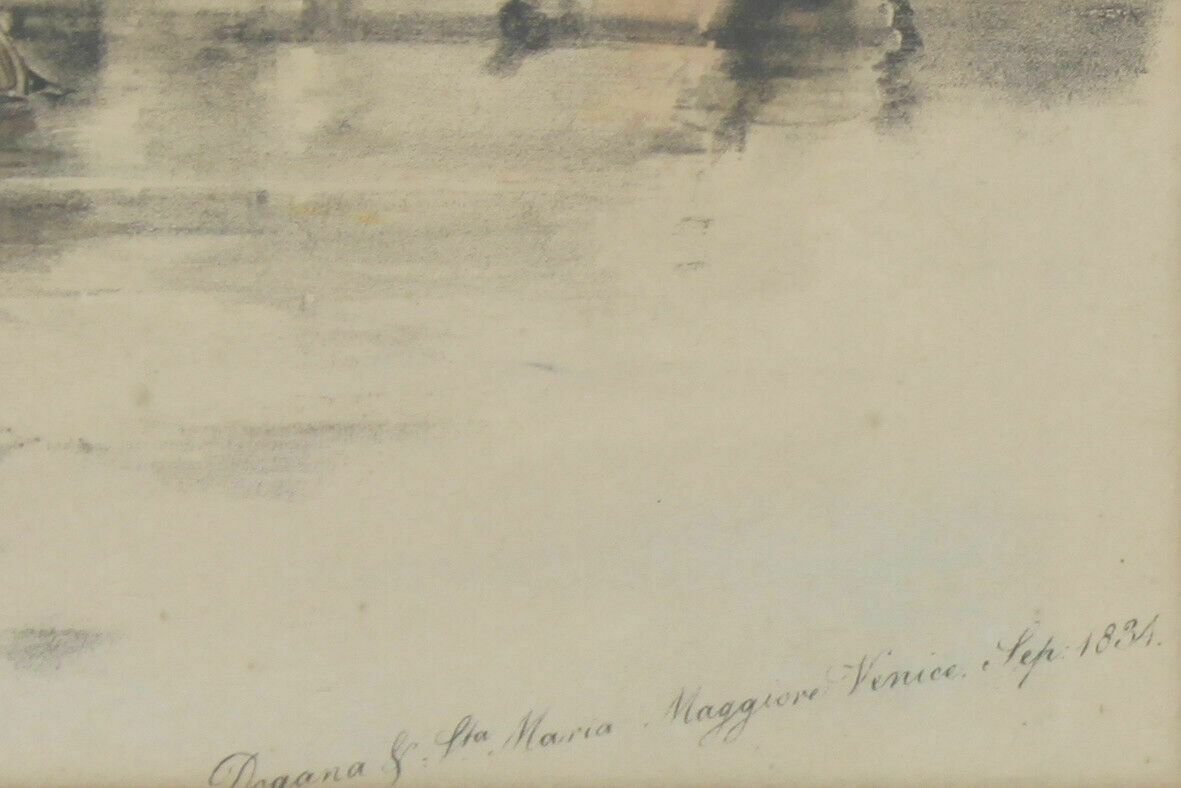 Hand Coloured Lithograph Titled "Dogana & Sta Maria, Maggiore Venice Sep 1834". photo for sale