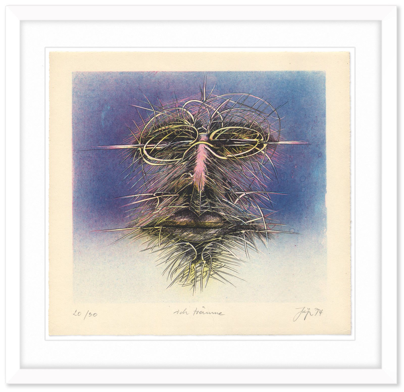 Surreal Signed Low Edition 1970s German Lithograph: Bernhard Jäger, “Ich Träume (I Dream) (From The Mutanten Portfolio)”, 1974