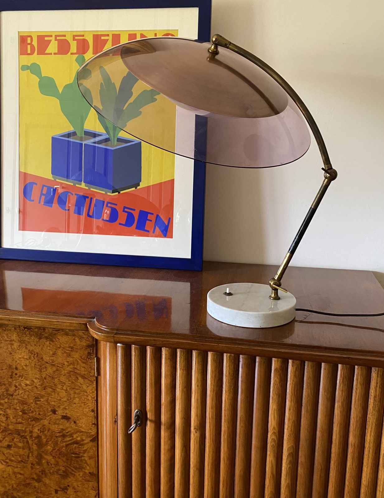 Stilux, Mod. Orleans Dome Table Lamp, Stilux Milano Italy, 1955 photo vinterior