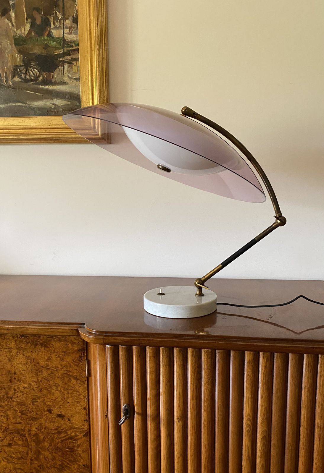 photo vinterior Stilux, Mod. Orleans Dome Table Lamp, Stilux Milano Italy, 1955