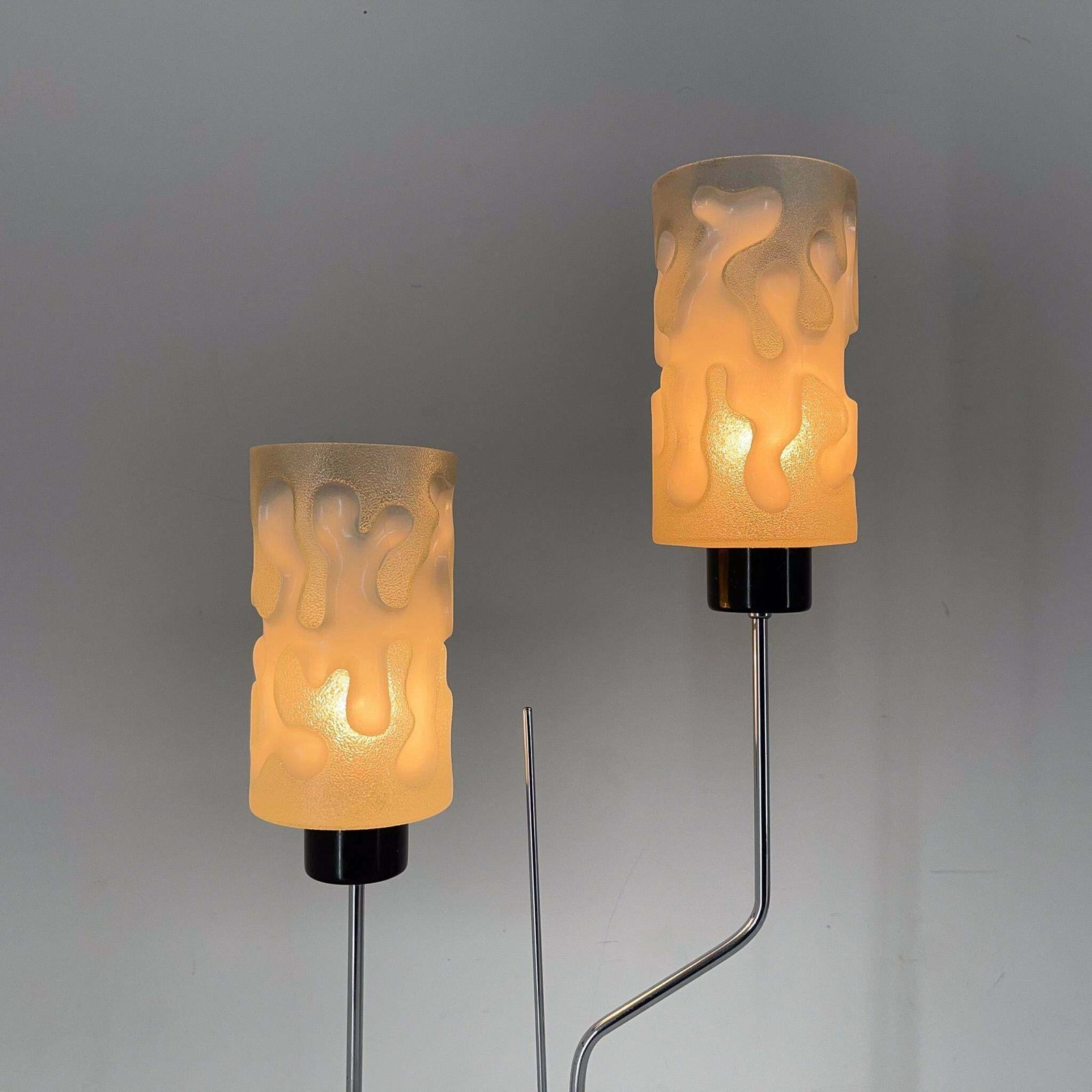 1970s Chrome & Glass Floor Lamp By Lidokov, Labeled, Czechoslovakia photo Lighting