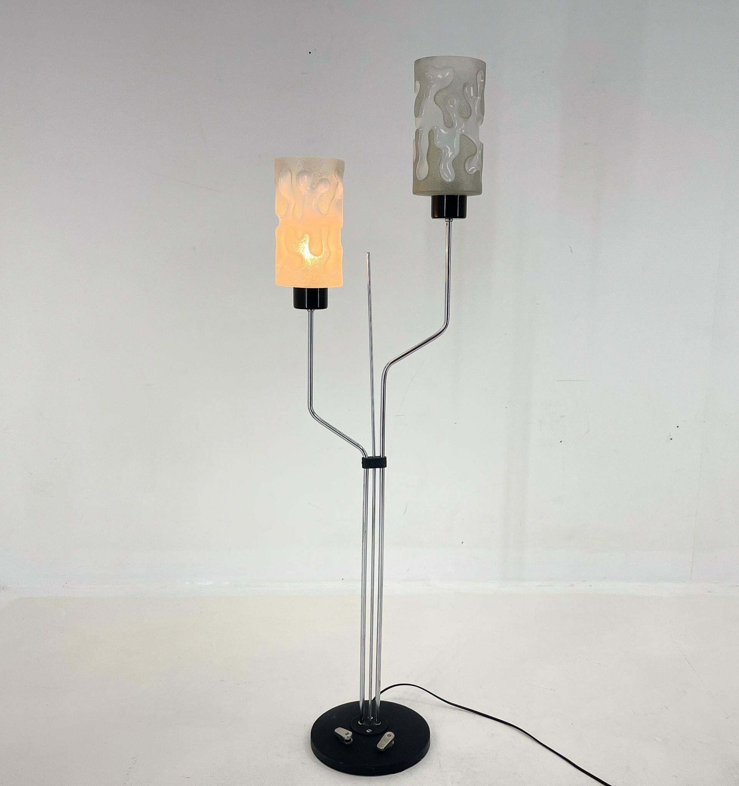 photo furniture 1970s Chrome & Glass Floor Lamp By Lidokov, Labeled, Czechoslovakia