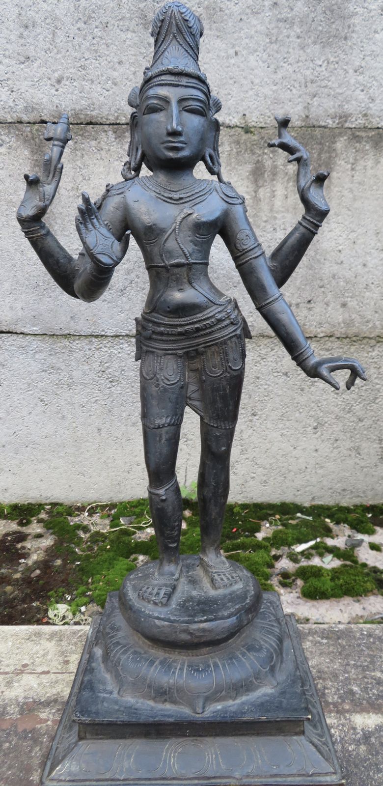 Antique South Indian Bronze Sculpture Of Standing Shiva. 18th/19th Century. 55cm High.