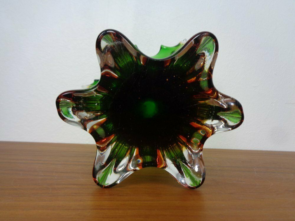 photo vintage Murano Sommerso Glass Vase  1960s