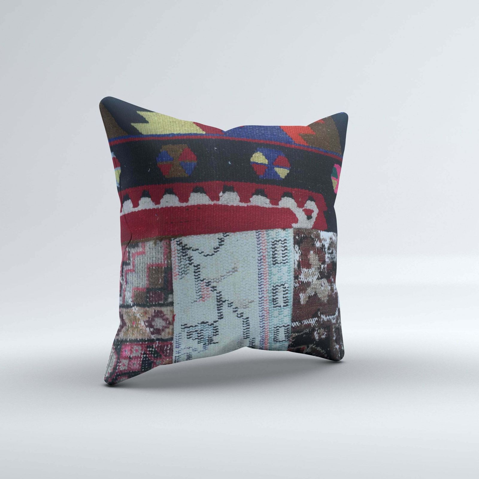 Carpet Cushion Cover, Pillow Case 50x50cm Turkish Kilim, Handmade photo furniture